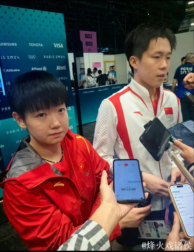 莎头混双两连胜采访！王楚钦亲承状态极佳，孙颖莎备战女单未采访